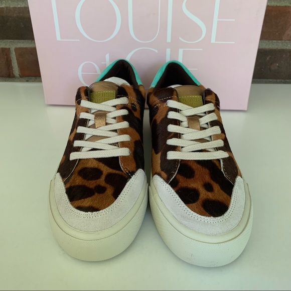 Louise Et Cie Baraz Women's Leather Animal Print Low Top Fashion Sneakers US 7 M - Picture 2 of 9